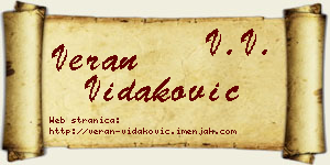 Veran Vidaković vizit kartica